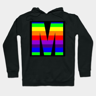 The Letter M in Rainbow Stripes Hoodie